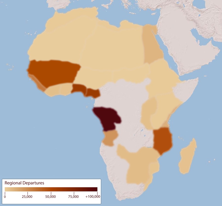 African Departure Regions of "Liberated Africans"